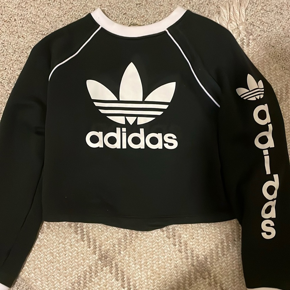 ADIDAS Originals Linear Logo Crop Sweatshirt